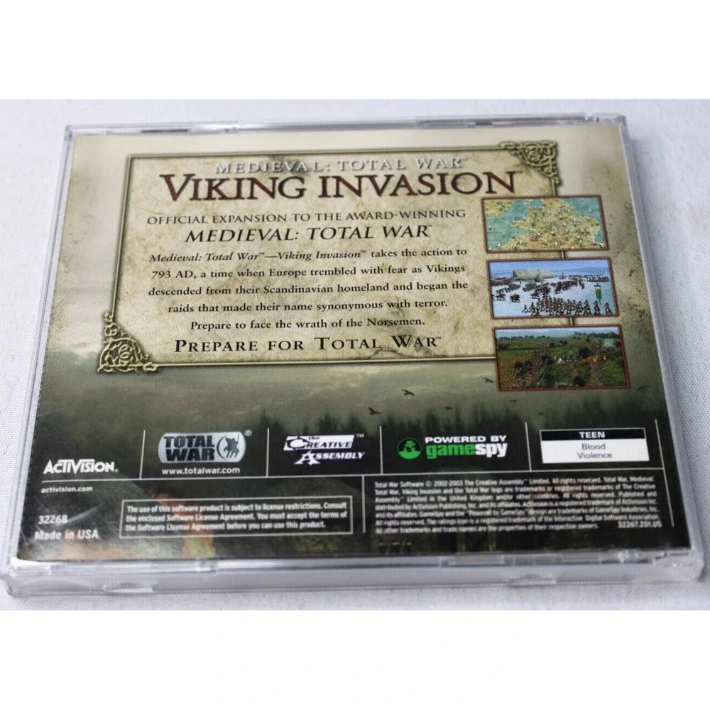 Medieval: Total War Viking Invasion (PC, 2003) by Activision Rated T / Teen